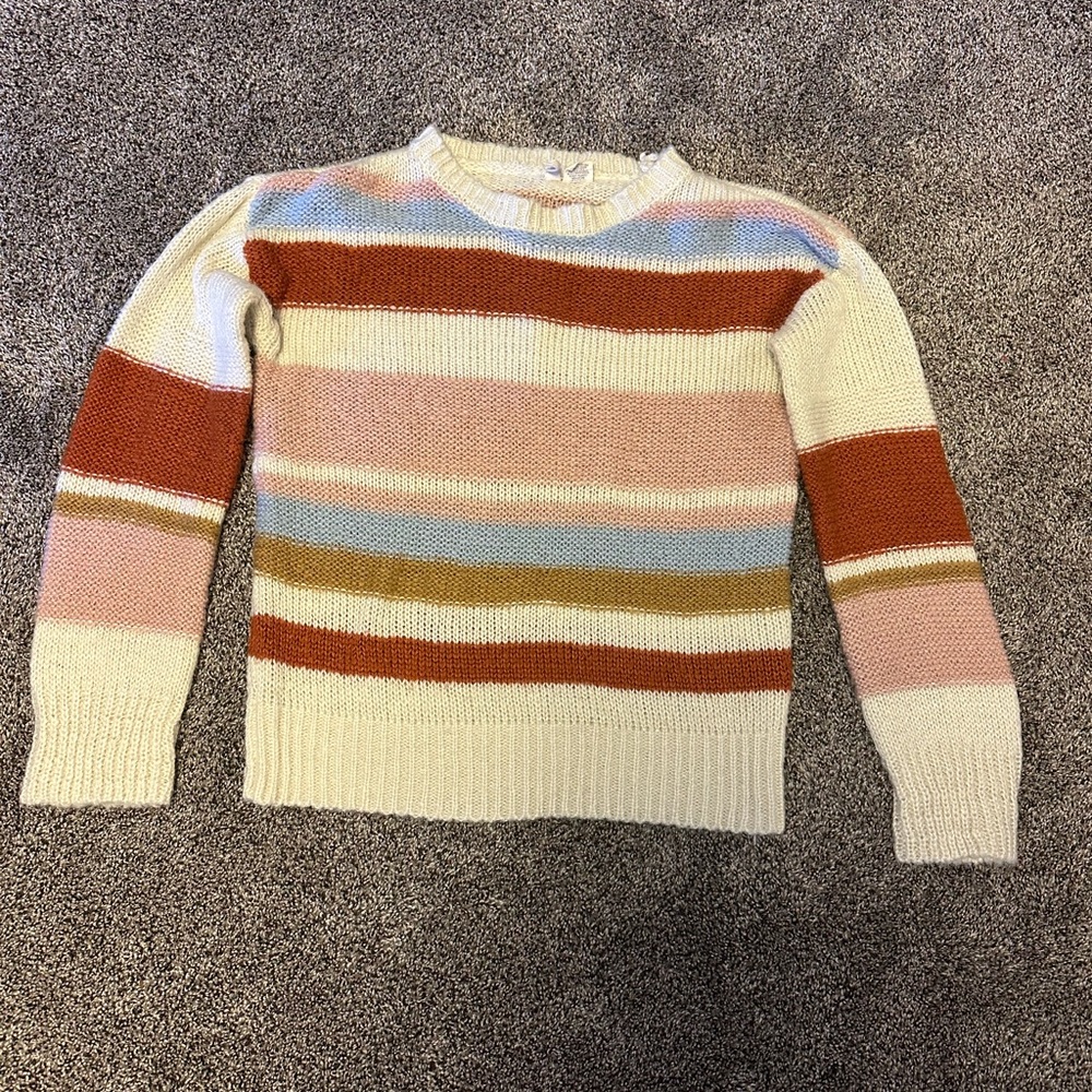 Sky and sparrow striped knit sweater